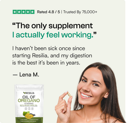 Resilia® Softgels with Black Seed Oil 6000mg – Organic Oregano Oil Capsules for Immune & Digestive Support